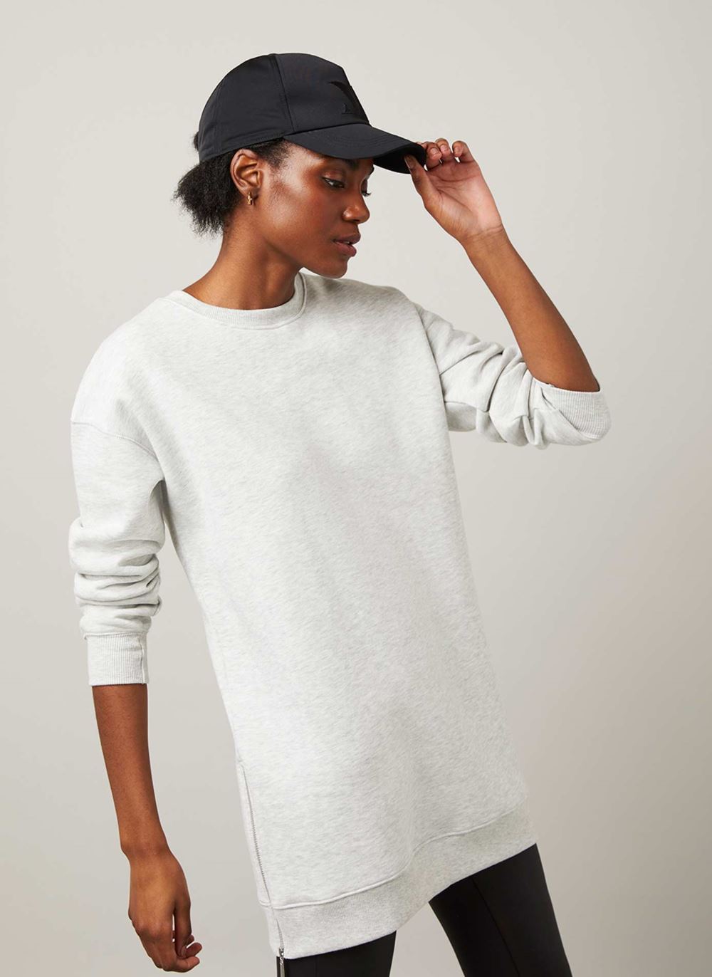 Grey Zip Long Sweatshirt