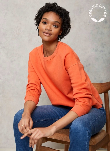 Orange Side Zip Sweatshirt