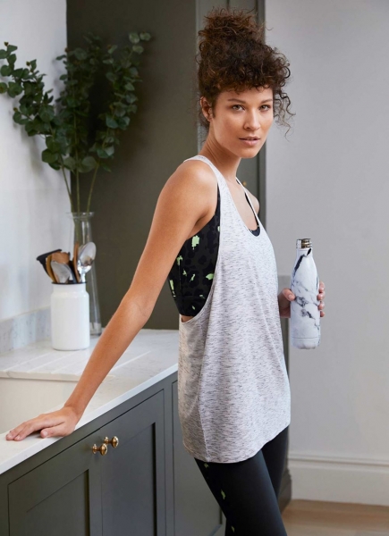 Grey Scoop Neck Sports Vest